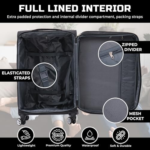Extra Large Suitcase 32" Super Lightweight Luggage 20% Expandable 4 Wheels Spinner 3-Digit Combination Lock Soft Shell Luggage Check in for 30kg - Image 5