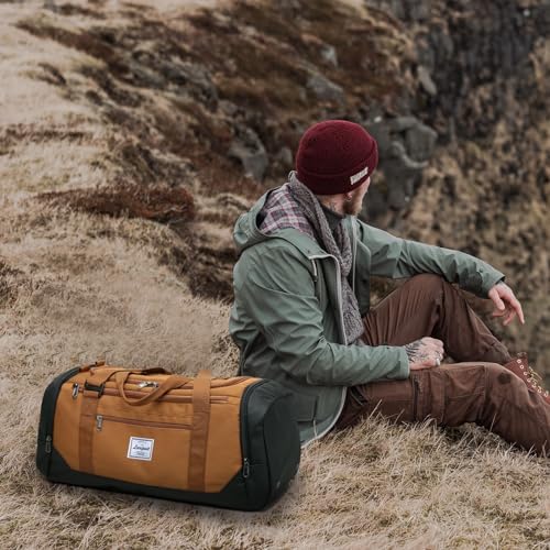 Laripwit Travel Duffle Bag for Men 40L Medium Gym Duffel Backpack with Shoe Compartment & Wet Pocket Sports Holdalls Women Weekend Overnight Bag for Traveling Camping, Brown - Image 2