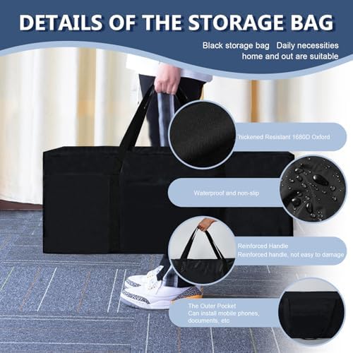 3 Pack 110L Travel Duffle Bag, Extra Large Heavy Duty 1680D Oxford Fabric Holdall Bag, Foldable Long Sports Duffle Luggage Bags Durable & Water Resistant - Image 3
