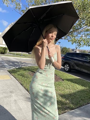 Compact Travel Folding Umbrella Automatic Open/Close Handle Coating Layer Fabric Blocking/Anti UPF 50 UV Protection 99.9% Portable Golf Umbrella/Lightweight Small Backpack/Rain Sun/Men Women Kids - Image 9