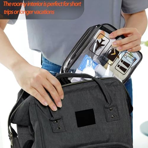Clear Travel Toiletries Bag, 2 Pack TSA Approved Toiletry Bag with Zippers Travel Essentials PVC Waterproof Cosmetic Clear Makeup Bag for Women and Men - Image 5