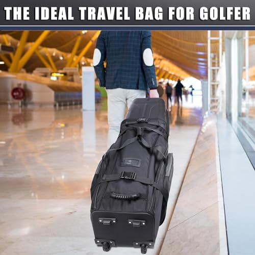 CHAMPKEY 4.0 High Performance Golf Travel Bag with Sturdy Plastic Hard Case Top - 1680D Premium Oxford Fabric Golf Travel Cover - Image 8