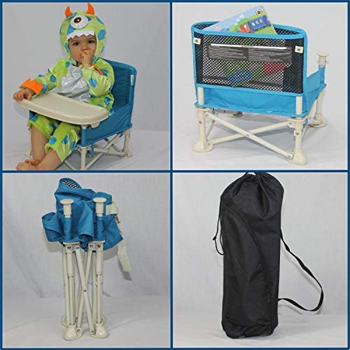 Baby Booster Seat + Tray | Folding Travel Chair | Camping, Picnics, Grandma?s | Travel High Chair - Image 4