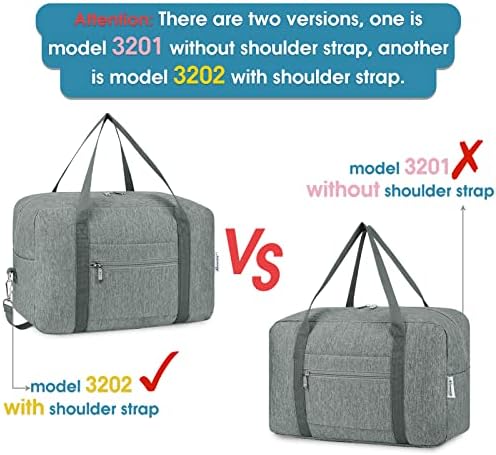 for Ryanair Airlines Cabin Bag 40X20X25 Underseat Foldable Travel Duffel Bag Holdall Tote Carry on Luggage Overnight for Women and Men 20L (Grey (with Shoulder Strap)) - Image 6