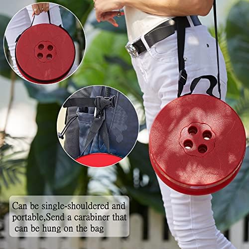 ALEVMOOM 20.4" Portable Folding Stool&Chair with Cushion and Bag with 440lbs Load Capacity Retractable Collapsible Foldable Telescopic Stool for Fishing Camping Hiking(Red Rainbow) - Image 4