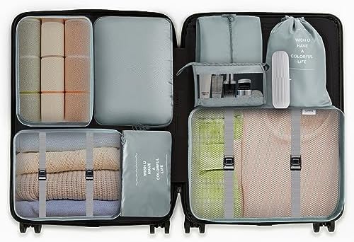 Jsdoin Packing Cubes for Suitcase, 9PCS Luggage Packing Organizers, Waterproof Travel Essentials Bag, Accessories (Grey) - Image 3