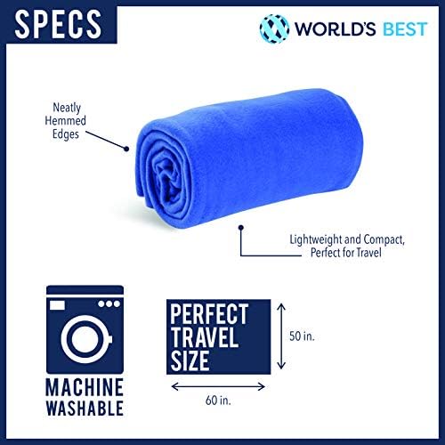 Cozy-Soft Microfleece Travel Blanket, 50x60 Inch, Lightweight, Compact, Perfect for Airplane and Car, Royal Blue - Image 6