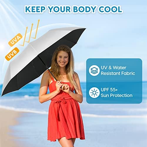 ZOMAKE Compact Umbrella with UPF 50+ UV Protection, Auto Open/Close, Silver Coating, Travel Umbrella for Men & Women - Image 6