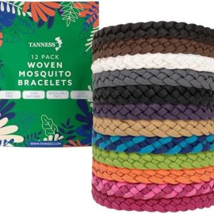 12 Pack Mosquito Repellent Bracelet - Non-Toxic Insect Repellent Bands, Deet-Free Bug & Flea Repellent for Kids & Adults - Waterproof Travel Essentials, 250 Hours Protection
