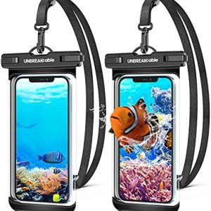 UNBREAKcable Waterproof Phone Case, 2-Pack IPX8 Universal Waterproof Phone Pouch Dry Bag for iPhone 16 15 14 13 12 11 Pro Max XR X XS SE 2022 Samsung S24 S23 S22 S21 Ultra Huawei P70 Mate 70 up to 7"