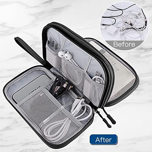 HCFGS Electronics Accessories Organiser Bag, Waterproof Cable Organiser Bag, 3 Layers All-in-One Travel Storage Gadget Bag, Holiday Essentials for Men Women, 8.5 x 5 Inch, Black(M) - Image 2