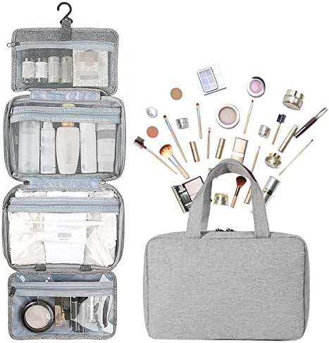 Hanging Travel Toiletry Bag for Women Men Large Wash Bag Waterproof Travel Make up Bag Organiser Foldable Compact Toiletries Bag Portable Cosmetic Bag Travelling Essentials for Business Trip Vacation