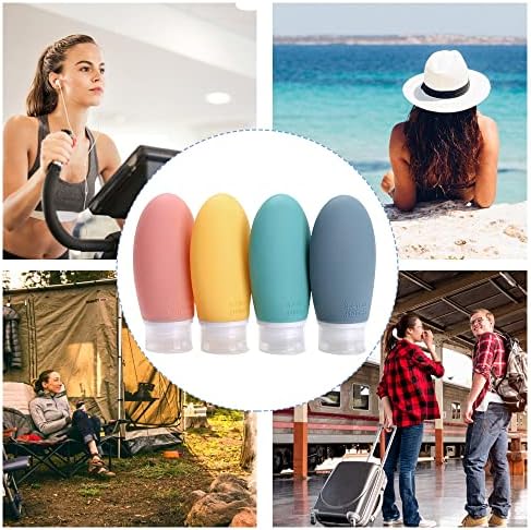 Opret 100ml Silicone Travel Bottle for Toiletries, 4 Pack Leak Proof Refillable Travel Containers Squeezable Travel Essentials for Shampoos, Conditioner and Cream, BPA Free and TSA Approved - Image 7