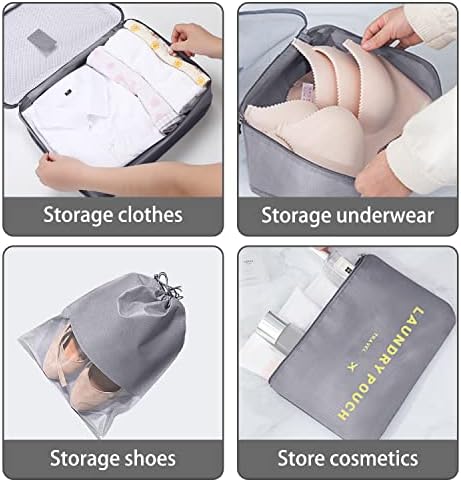 Packing Cubes for Suitcases, 8 pcs Packing Cubes Luggage Organiser Bags Travel Essentials Bags for Clothes Shoes Toiletries Travel Luggage Organizers Storage Bags - Image 4