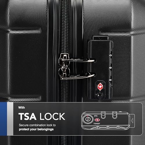 LUGG 20 Inch Jetset Lightweight Travel Carry On Suitcase, ABS, Water Resistant & TSA Lock - Easyjet Overhead (55x35x23cm) - Image 4