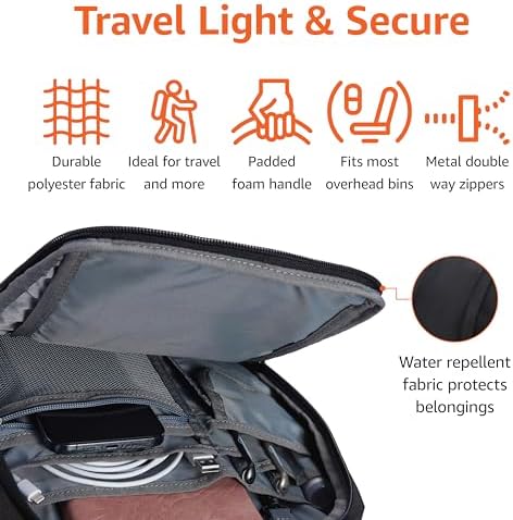 Amazon Basics Travel Laptop Backpack for 17 in / 43.1 cm Laptop, Black - Image 3