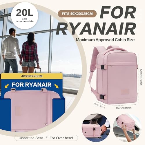 for Ryanair Cabin Bags 40x20x25 Underseat Carry On Travel Backpack for Ryanair Cabin Size Hand Luggage Backpack Flight Bag with with Anti Theft Pocket - Image 2