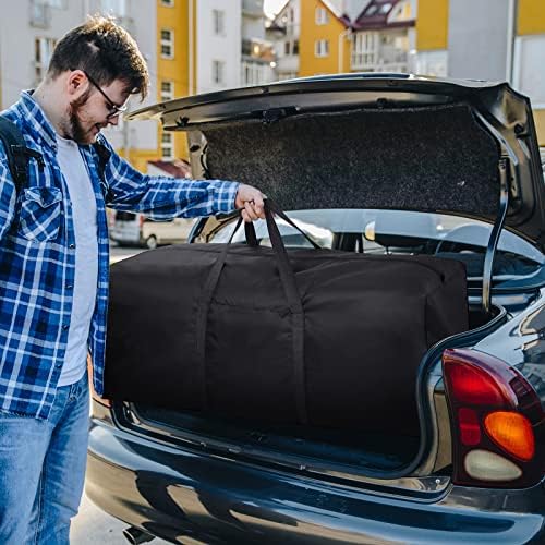3 Pack 100L Capacity Travel Duffle Bag, Large Holdall Folding Heavy Duty 600D Oxford Fabric Long Storage Luggage Bags with Zips for Moving Camping (Black) - Image 6