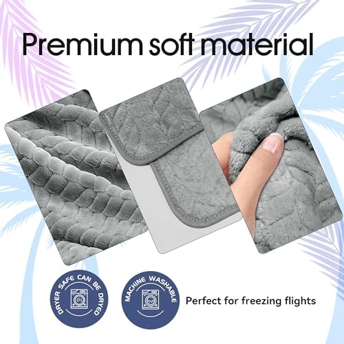 Camping Blanket Packable Soft Travel Blanket Pillow, Airplane Fleece, Luxurious Compact Design for Plane, Car, Camping, Flight Essentials & Travel Accessories in Elegant Gray big size - Image 6