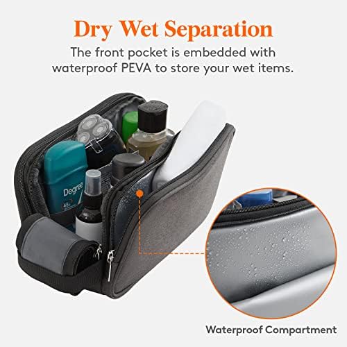 Lifewit Toiletry Bag for Men, Large Travel Shaving Dopp Kit with Double Zippers, Water-Resistant Bathroom & Travel Organizer for Full Size Toiletries and Shaving Accessories, Medium, Black - Image 4