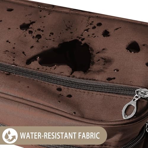 Toiletry Bag for Men, Large Travel Wash Bag Water-Resistant Gym Shaving Organiser Bag, Shower Bathroom Makeup Bag with Handle for Cosmetics Brushes Tools (Brown) - Image 6