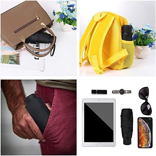 Vicloon Mini Travel Umbrella, Pocket Umbrella, Portable Compact Folding Umbrella, Small Light-Weight Waterproof Umbrella, Rain and Sun Umbrella (Black) - Image 6