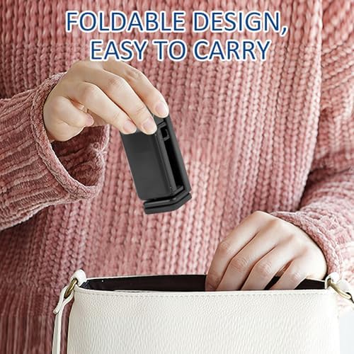 Airplane in Flight Phone Holder, 360° Rotatable Universal Desk Stand Compatible with iPhone/Galaxy Android Phones, Portable Adjustable Mount Travel Essential for Plane,Train,Work (B-Black 2pcs) - Image 6