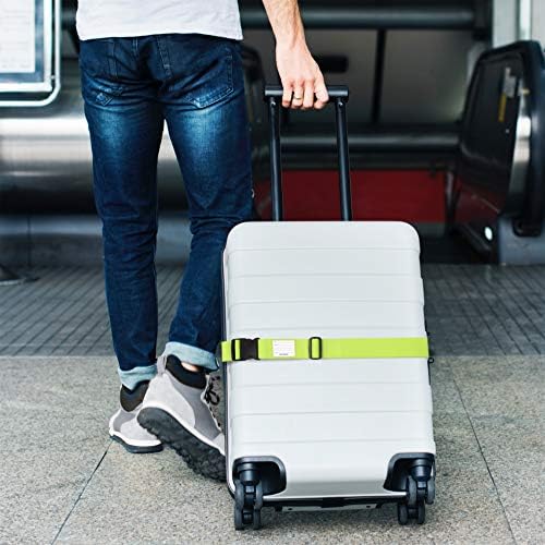 OW-Travel Personalised Luggage Straps for Suitcases (2 Pack Green) Easy to Spot Sturdy Suitcase Straps with Luggage labels. Travel Belt for Bag Baggage. Case Belts - Image 2