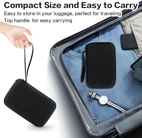 Teskyer Travel Cable Organiser Bag, Hardshell, Waterproof, Better Protection, Large Capacity, Portable, Travel Essentials for Men and Women, 22 x 14 x 6.5 cm, Black - Image 7