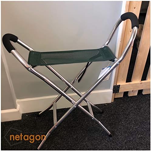 Lightweight Folding Portable Walking Stick Chair Seat Stool Ideal for Hiking Camping Fishing - Image 3