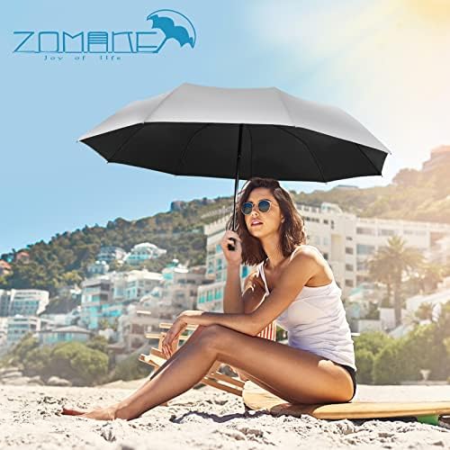 ZOMAKE Compact Umbrella with UPF 50+ UV Protection, Auto Open/Close, Silver Coating, Travel Umbrella for Men & Women - Image 2