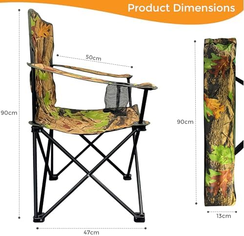 Crystals Camping Chair Heavy Duty, Compact Structure, Lightweight, Waterproof & Foldable with Cup Holder, Ideal for Garden, Fishing, Picnic, Camping & Travel Comfort (One Chair) - Image 2