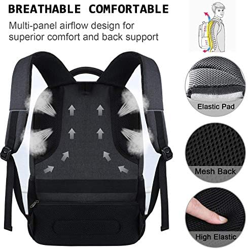 KASIBON Laptop Backpack with USB Charging&Headphone Port,Anti-Theft Business Laptop Backpack with Breathable Padded Shoulder Strap, Water Resistant Computer Rucksack - Image 5