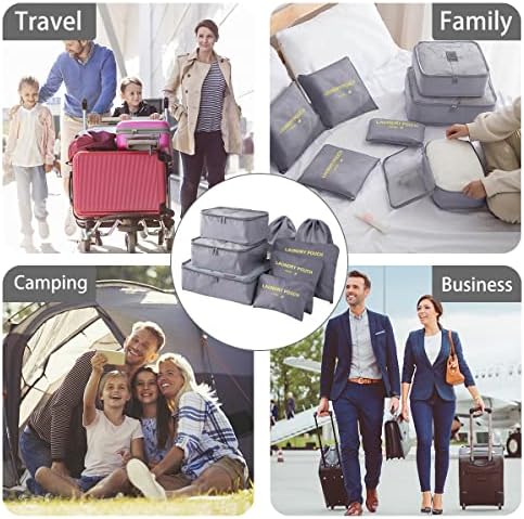 Packing Cubes for Suitcases, 8 pcs Packing Cubes Luggage Organiser Bags Travel Essentials Bags for Clothes Shoes Toiletries Travel Luggage Organizers Storage Bags - Image 7