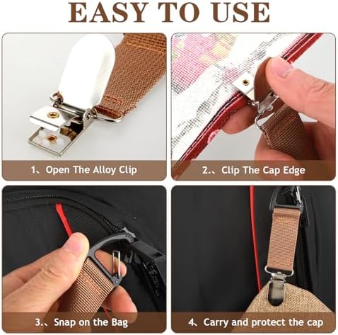 Mabor 4Pcs Hat Clips for Travel on Bag Elastic Glove/Mitten Clips Kids Hands-Free Hat Holder for Traveling Bags Backpacks Purses Luggage Outdoor Travel Accessory - Image 5