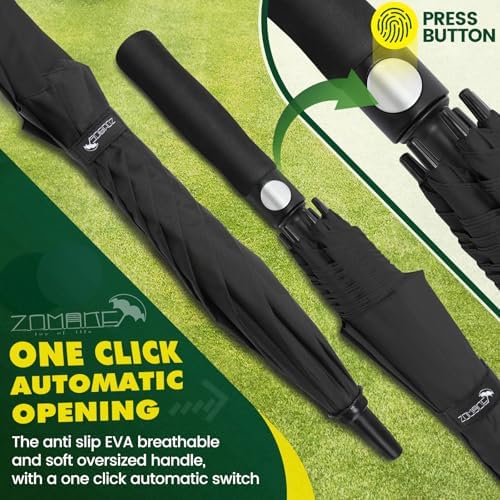ZOMAKE Large Golf Umbrella 62/68 Inch - XL/XXL Windproof Strong Double Canopy Vented Golf Umbrellas,Automatic Open with EVA Grip,Umbrella Golf Windproof and Rainproof for Women Men - Image 5