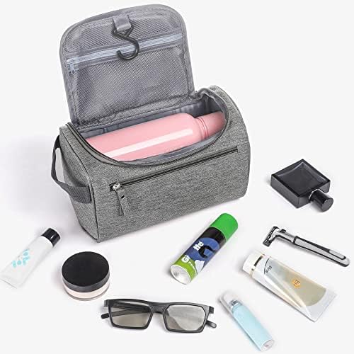Etercycle Hanging Wash Bag Travel Toiletry Bag Waterproof Bathroom Bag for Men and Women Travel Toiletry Makeup Organizer (Grey) - Image 3