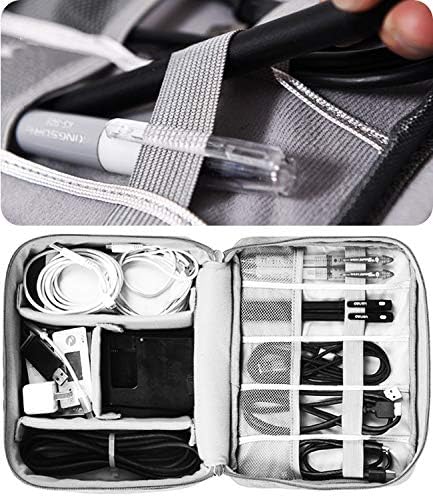 HCFGS Travel Cable Organiser Bag, Electronics Accessories Organizer Bag, Universal Carry Travel Gadget Bag for Cables, Power Bank,USB Drive, Charger Hard Disk (Gray) - Image 5