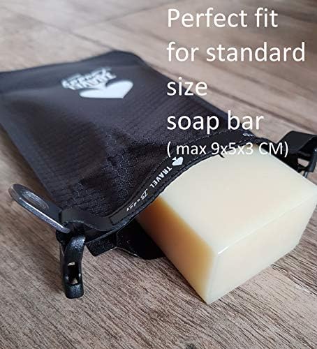 Travel soap bar Bag case - Box Holder, Waterproof - Leakproof with Suction Cup and Carabiner (Small - fits only soap bar up to 150gr / 5oz) - Image 3