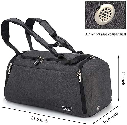 Sports Duffle Bag with Shoes Compartment and Wet Pocket, 42L Waterproof Gym Bag for Men and Women, Durable Travel Duffel Bag with Shoulder Strap and Combination Lock - Image 6