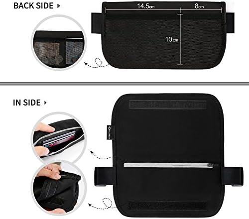 MYCARBON Travel Money Belt RFID Against Invisible Theft Secret Wallet Hidden Under Clothes Belt Wallet Security Travel Pouch Waist Bumbag for Money,Cards,Passports,Phone up to 6" (Black) - Image 5