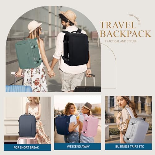 Cabin Bag 45x36x20 for New Easyjet, Underseat Cabin Luggage Bags Carry on Travel Backpack Cabin Size for Airplanes, 30L Hand Luggage Suitcase Water Resistant Laptop Backpacks Black - Image 8