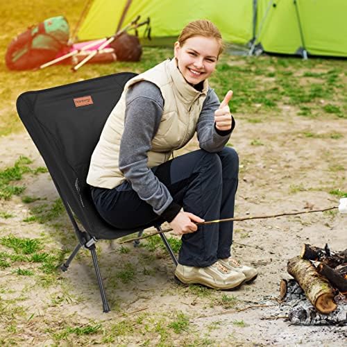 Rainberg Ultra Lightweight Camping Chair, Folding Chair, Camping Chairs for Adults, Foldable Garden Outdoor Picnic BBQ Chairs. (Pack of 1, Black) - Image 2