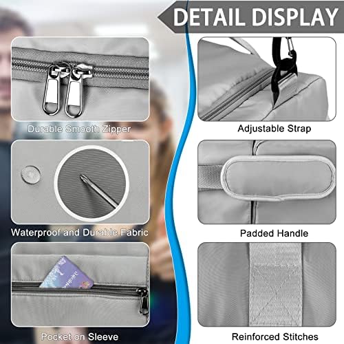 Gym Bag, Travel Bag with Wet Pocket, Portable Overnight Bags for Women, Waterproof Lightweight Gym Bag Mens for Weekender, Vacation(Grey) - Image 5