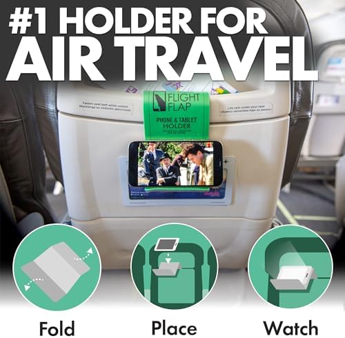 Airplane Phone Holder - Foldable Plane Phone Stand for Travel - Flexible Mobile Stand for Desk & Bed - Flight Mobile Holder Desk - Accessories Travel Essentials For Flying (Green) - Image 2