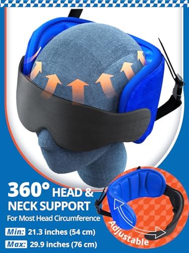 Travel Pillow for Airplane, Neck Pillow for Sleeping Travel with Eye Mask, Airplane Pillow for Long Flight, Kids Travel Pillows for Car, Road Trip Car Headrest,Stop Bobblehead, Black - Image 5