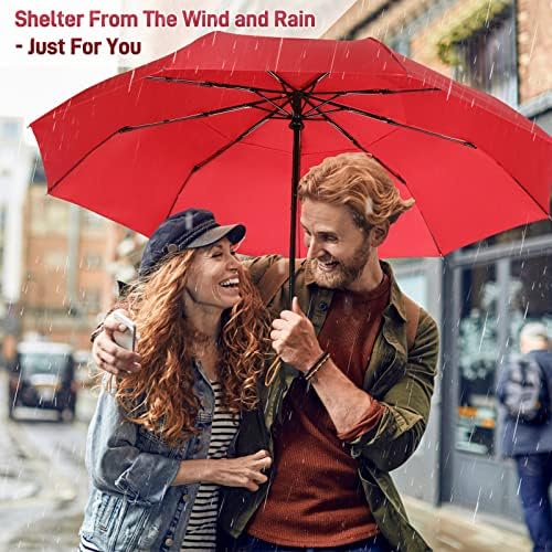 NINEMAX Compact Umbrella Windproof Strong,Travel Small Folding Umbrella Automatic Double Canopy for Women Men - Image 8