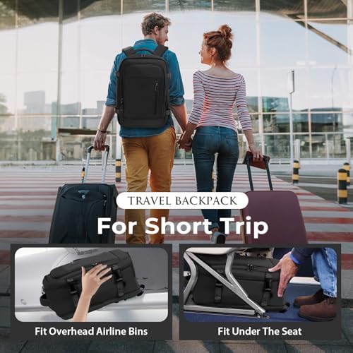 Cabin Bags 40×20×25 for Ryanair Underseat Carry-ons Travel Backpack Hand Luggage Bag Flight Rucksack Casual Daypack School Office Backpack Fit 14 Inch Laptop with USB Charging Port-Black - Image 7