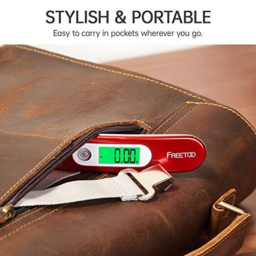 FREETOO Luggage Scale Portable Digital Weight Scale for Travel Suitcase Weigher with Tare Function 110 Lb/ 50Kg Capacity Red - Image 6