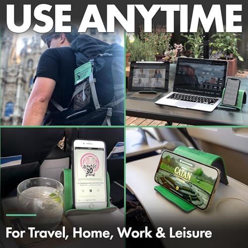 Airplane Phone Holder - Foldable Plane Phone Stand for Travel - Flexible Mobile Stand for Desk & Bed - Flight Mobile Holder Desk - Accessories Travel Essentials For Flying (Green) - Image 7